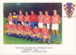 CROATIA FOOTBALL USA HRVATSKA 1990 POST CARD  (SETT200701) - Sonstige & Ohne Zuordnung