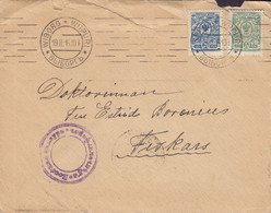 Finland TMS Cds. WIBORG Wiipuri 1916 Cover Brief Via HELSINKI To FISKARS (Arr.) PURPLE Russian Censor Cds. (2 Scans) - Lettres & Documents