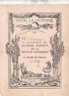 CERTIFICAT Bon De Versement D'or Pour La Défense National Plus Document POUR LA VICTOIRE 1916 - D - F