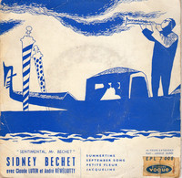 Disque - Sidney Bechet Avec Claude Luter Et André Réwéliotty  - Summertime - Vogue ELP 7008 - France 1954 - Jazz
