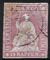 SUISSE 1857:  Le ZNr.24F, Superbe Obl. CAD Du 18.JUL.57, Forte Cote - Gebraucht