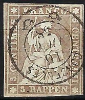 SUISSE 1858:  Le ZNr.22D, Superbe Obl. CAD Corcelles Du 16 OCT.58 - Gebraucht