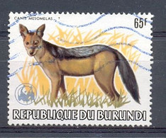 Mrt022 FAUNA WILDE HOND CANIS MESOMELAS WILD DOG WWF MET Embleem BURUNDI 1983 Gebr/used - Gebruikt