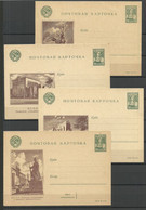Russia Soviet Union - 7 Illustrated Stationery Cards Ganzsachen EXPO Pavillions - ...-1949