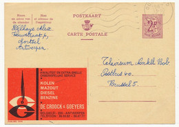 BELGIQUE => Carte Postale - 2F Publicité "Kolen, Mazout, Diesel, Benzine DE CROOCK & GOEYERS" - Publibel N°1999 - Werbepostkarten