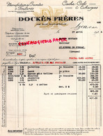 69 - LYON - FACTURE DOCKES FRERES- MANUFACTURE CRAVATES FOULARDS- 142 RUE DUGUESCLIN E- 1935 - Textile & Vestimentaire