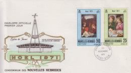 Enveloppe FDC  1er Jour   NOUVELLES  HEBRIDES   Noël  1971 - FDC