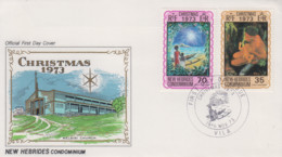 Enveloppe FDC  1er Jour   NOUVELLES  HEBRIDES   Noël  1973 - FDC