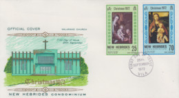 Enveloppe  FDC  1er Jour   NOUVELLES  HEBRIDES    Noël   1972 - FDC