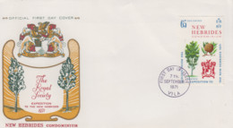 Enveloppe  FDC  1er Jour   NOUVELLES  HEBRIDES    Expédition  De  La   ROYALE  SOCIETY   1971 - FDC