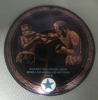 AC - INAUGURATION OF ANKARA INTERCLUB BOXING LEAGUE 1969 VINTAGE COPPER PLATE - Bekleidung, Souvenirs Und Sonstige