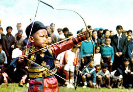 MONGOLIA : ХАРВААЧ - TIR à L' ARC / ARCHERY : YOUNG ARCHER / JEUNE HOMME Au TIR à L'ARC ~ 1975 - '979 - RARE ! (af571) - Boogschieten