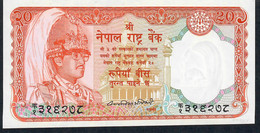 NEPAL RARE VARIETY P32a 20 RUPEES 1982 Signature 7 UNC. NO P.h. !! FIRST SIGNATURE - Népal