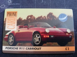 GREAT BRITAIN   1 POUND   PORSCHE 911 CABRIOLET    AUTOMOBILES/RACING CARS /SPORT CARS  PREPAID      **3265** - Verzamelingen