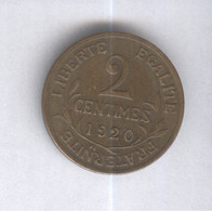 2 Centimes France 1920 - Andere & Zonder Classificatie