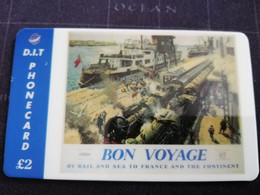 GREAT BRITAIN   2 POUND D.I.T.  BON VAYAGE        TRAINS/RAILWAY   PREPAID      **3273** - Verzamelingen