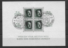 REICH - 1937 -  YVERT BLOC N° 11 OBLITERE NÜRNBERG REICHSPARTEITAG Der NSDAP - COTE = 90 EUR. - Blocchi