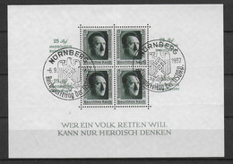 REICH - 1937 -  YVERT BLOC N° 11 OBLITERE NÜRNBERG REICHSPARTEITAG Der NSDAP - COTE = 90 EUR. - Blocks & Kleinbögen