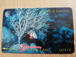 TURKS & CAICOS ISLANDS $ 10,00  GPT CARD  REDBAND PARROT FISH    T&C -4A  4CTCA       Fine Used  Card  **3300** - Turks- En Caicoseilanden