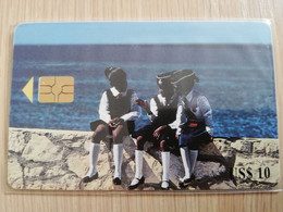 TURKS & CAICOS ISLANDS $ 10,00  CHIP CARD   3 GIRLS    NO LOGO     T&C -C5B  GEM6B     Fine Used  Card  **3318** - Turks And Caicos Islands