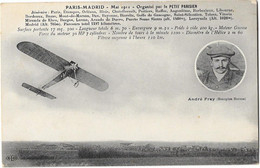 AVIATION COURSE PARIS MADRID 1911 Aviateur André Frey En Vol - Riunioni