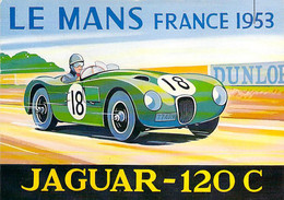 Carte Commémorative Le Mans 1953 Jaguar 120C édition Moderne Santoro Graphics - Le Mans