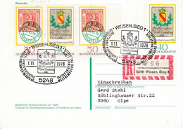 R-Karte Mit Zusatz,  5248 Wissen, Sieg 3, Nr. 96,   Zusatz "ww", FDC - Etiquettes 'Recommandé' & 'Valeur Déclarée'