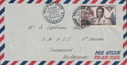 AOF - CONGO - BRAZZAVILLE - PA N°61 - GENERAL FELIX EBOUE - SEUL SUR LETTRE POUR TANANARIVE - MADAGASCAR. - Cartas & Documentos