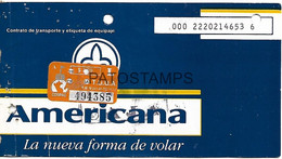 143682 PERU AVIACION AVIATION AEROLINEA AMERICANA TICKET NO POSTAL POSTCARD - Biglietti