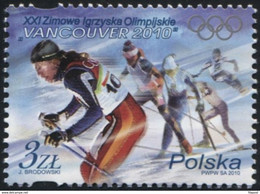 Poland 2010 Mi 4466 XXI Winter Olympic Games In Vancouver Skiing, Sport, Snow MNH** - Invierno 2010: Vancouver