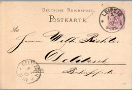 ENTIER POSTAL 1882 - POSTE A LEIPZIG - CACHET POSTAL ARRIVEE DELITZSCH - - Postwaardestukken