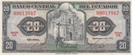 Ecuador #103b, 20 Sucres 1973 Extra Fine Banknote - Ecuador