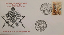 A) 1995, BRAZIL, FREEMASONRY, 100 YEARS OF THE MASONIC LODGE, CHARITAS II - Covers & Documents