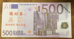 BILLET 500 EUROS FACTICE CHINOIS EURO SCHEIN PAPER MONEY BANKNOTE - 500 Euro