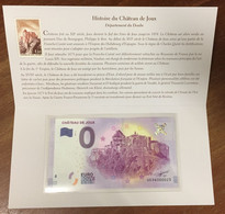 25 CHÂTEAU DE JOUX 2017 AVEC ENCART N°23 BILLET 0 EURO SOUVENIR ZERO 0 EURO SCHEIN PAPER MONEY BANKNOTE - Private Proofs / Unofficial