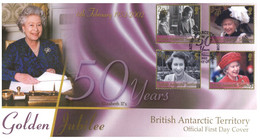 (P 34) British Antarctic Territory - Queen Elizabeth Golden Jubilee - FDC