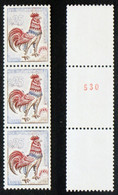 N° 1331b 25c COQ Neuf N** N° Rouge Cote 80€ - 1962-1965 Haan Van Decaris