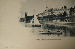 Suisse (VD) Vevrey // Hotel Des Trois Couronnes Ca 1900 - Autres & Non Classés