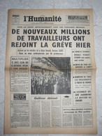 Journal Humanité Parti Communiste 21 Mai 1968 Grève Renault Peugeot Citroen ORTF Georges Seguy - Desde 1950