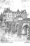 Durtal    49    Le Château  Et Le Pont .  Dessinée  Editeur Ducourtioux    ( Mal Massicotée Voir Scan) - Durtal