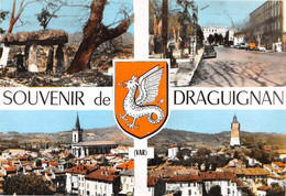 Delcampe - Souvenir De DRAGUIGNAN - Vues Multiples - Dolmen - Blason Dragon, Chimère - Philatélie Flamme Donneurs De Sang - Draguignan