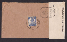 India: Sea Mail Cover To USA, 1944, 1 Stamp, King George VI, KGVI, Censored, Censor Label & Cancel, War (minor Damage) - 1936-47  George VI