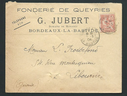 SUR LSC Oblitération  Cad Bordeaux La Bastide  Yvert N° 125  5 2/05/1904 / Yvt N°117 LL18615 - 1900-02 Mouchon