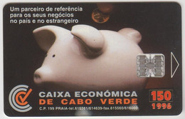 CAPE VERDE - Caixa Economica , Chip:SC7, 150 U,  Used - Cabo Verde