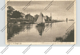 2160 STADE - BRUNSHAUSEN, Schwingemündung, Leuchtturm, Segelboot, 1929 - Stade