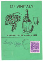 QZ17     Italia, Italy - 12° VINITALY Verona 1978 - Wine, Vin - Wijn & Sterke Drank