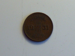 Allemagne 1 Pfennig 1931 A - 1 Rentenpfennig & 1 Reichspfennig