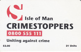 MAN-115 TARJETA DE LA ISLA DE MAN DE CRIMESTOPPERS - Isola Di Man