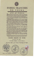 FOIRES FRANCHE DE TOURS 1964 - Storia Postale