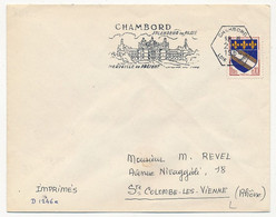 FRANCE - OMEC à Couronne Hexagonale "Chambord Loir Et Cher" 1964 Sur 0,10 Troyes - Enveloppe SCOTEM - Oblitérations Mécaniques (flammes)